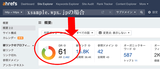 シンレンタルサーバーのサーバードメインのドメインパワー